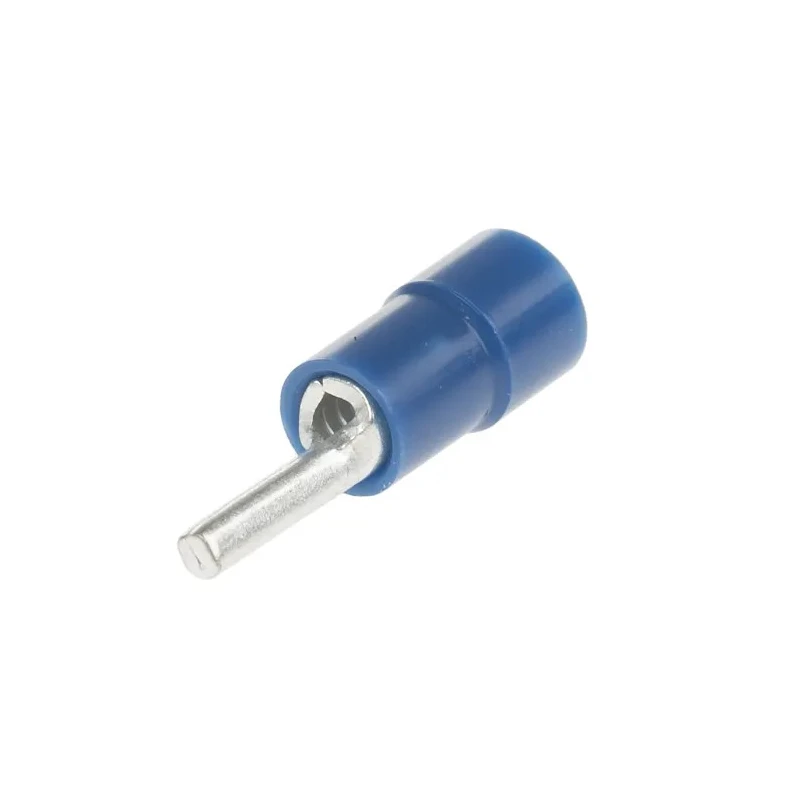RS PRO Insulated Tin Crimp Pin Connector 16 AWG to 14 AWG, 1.9 mm Pin Diameter, 9 mm Pin Length, Blue 613-9637