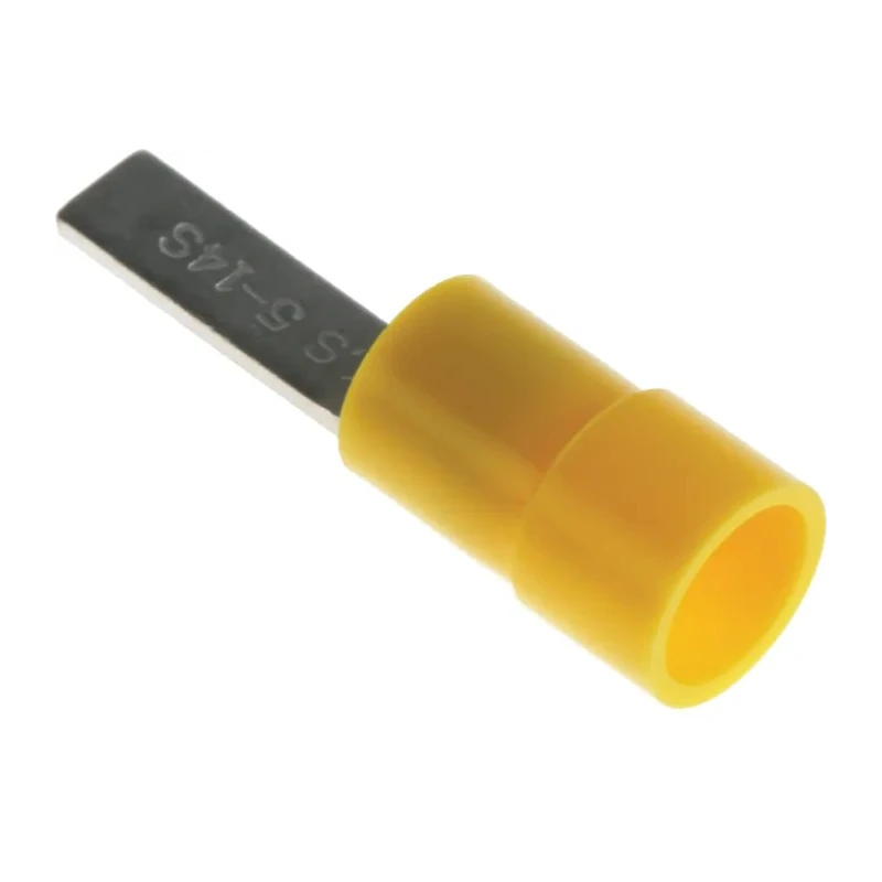 RS PRO Insulated Crimp Blade Terminal 14 mm Blade Length, 12 AWG to 10 AWG, Yellow 613-9823