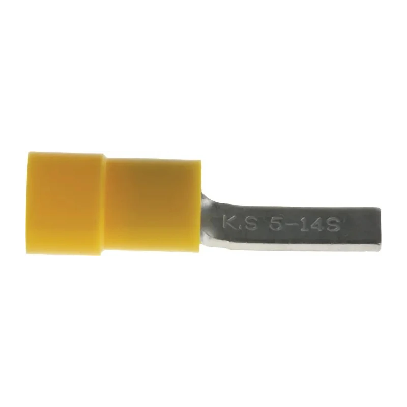 RS PRO Insulated Crimp Blade Terminal 14 mm Blade Length, 12 AWG to 10 AWG, Yellow 613-9823