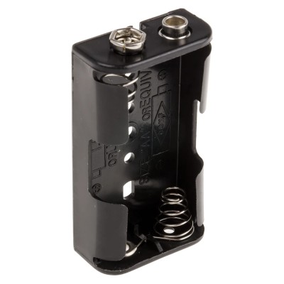 Keystone AA Battery Holder with Press Stud Termination 2 Cells Polypropylene 58mm Length 31.8mm Width 16mm Height 2474