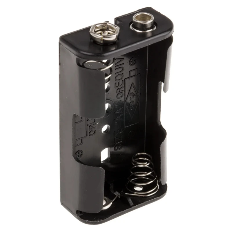 Keystone AA Battery Holder with Press Stud Termination 2 Cells Polypropylene 58mm Length 31.8mm Width 16mm Height 2474