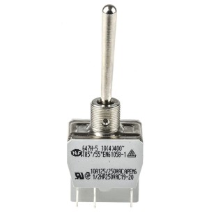 APEM Industrial Toggle Switch Panel Mount On-Off-On DPDT Solder Terminal 24 V DC 250 V AC 647H/2-5RS