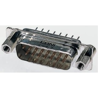 Provertha TMC 25 Way Straight 2.84 mm Pitch Through Hole D-Sub Connector with 4 to 40 Screw Lock Male 023158