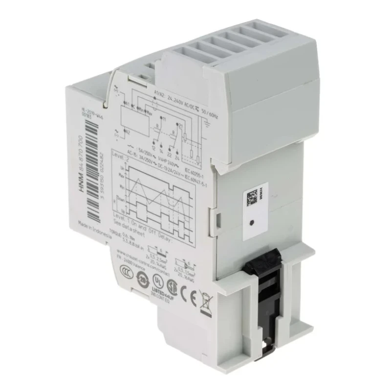 Crouzet Monitoring Relay DPDT DIN Rail 240V AC 240V DC 1.5W Power Consumption 0.1 to 5 s Time Delay 84870700