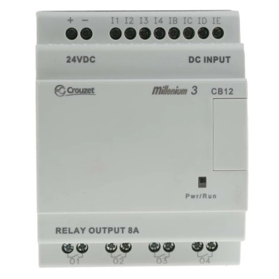 Crouzet Millenium 3 Series Logic Module 8 Input Analogue Digital, 4 Relay Outputs, 24V DC Supply, DIN Rail Mount 88970021