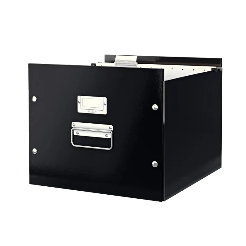 Leitz Black A4 Archive Box, Fibreboard, Dimensions 282 mm H x 356 mm W x 370 mm D W356mm