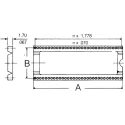 E-TEC 1.78 mm Pitch Vertical 64 Way Through Hole Turned Pin Open Frame DIL Socket 3A SDS-232-S075-95