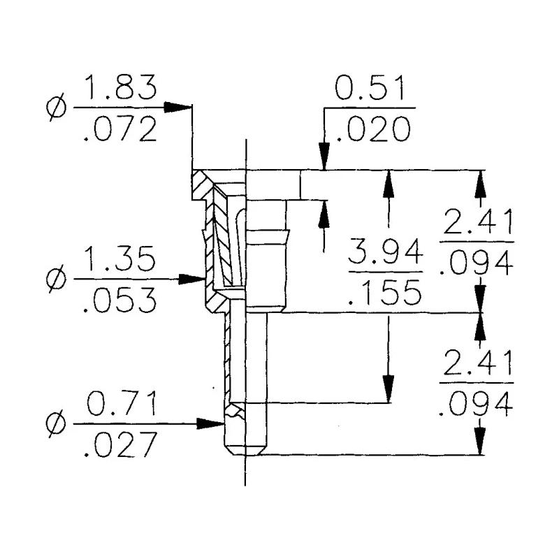 E-TEC SIB Series Straight Through Hole PCB Socket 32-Contact 1 Row 2.54 mm Pitch Solder SIB-132-S083-95