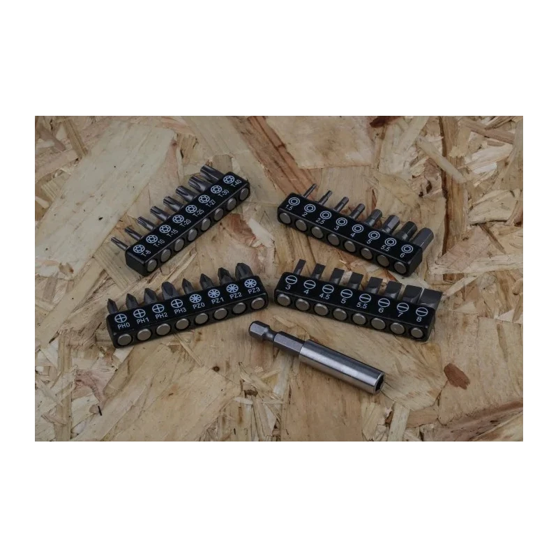 RS PRO Hex, Phillips, Slotted, Torx Screwdriver Bit Set 32 Pieces, Chrome Molybdenum Vanadium Steel, 1/4in Drive 615-9209