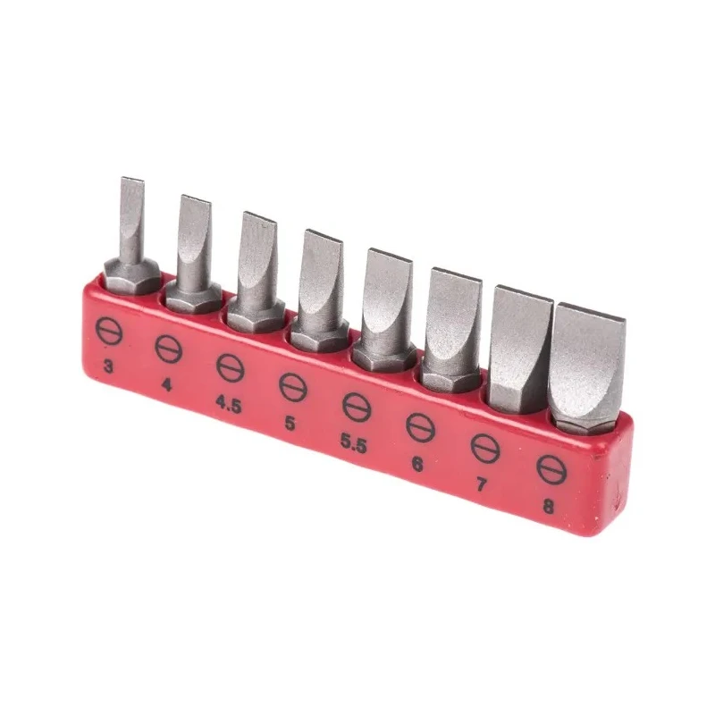 RS PRO Hex Slotted Screwdriver Bit Set 8 Pieces Chrome Vanadium Molybdenum Steel 25mm 615-9243