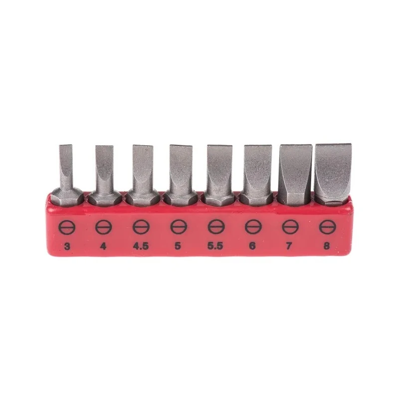 RS PRO Hex Slotted Screwdriver Bit Set 8 Pieces Chrome Vanadium Molybdenum Steel 25mm 615-9243