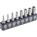 RS PRO Tamperproof Hexagon Screwdriver Bit Set 8 Pieces, Chrome Molybdenum Vanadium Steel, 25mm 1/4 Inch Hex Drive 615-9237