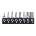 RS PRO Tamperproof Hexagon Screwdriver Bit Set 8 Pieces, Chrome Molybdenum Vanadium Steel, 25mm 1/4 Inch Hex Drive 615-9237