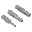 RS PRO Tamperproof Hexagon Screwdriver Bit Set 8 Pieces, Chrome Molybdenum Vanadium Steel, 25mm 1/4 Inch Hex Drive 615-9237