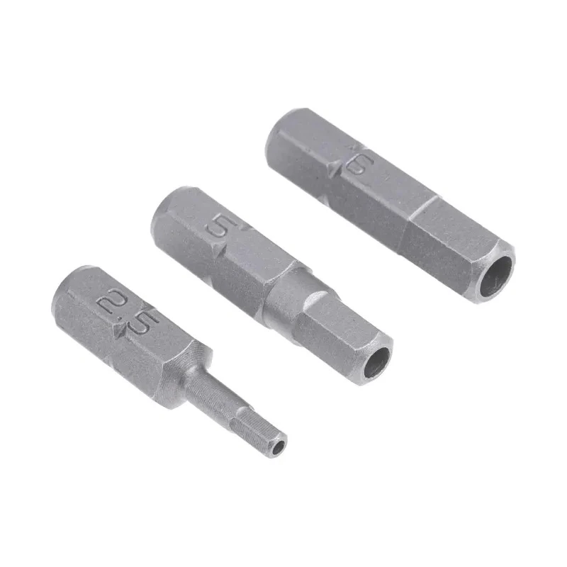 RS PRO Tamperproof Hexagon Screwdriver Bit Set 8 Pieces, Chrome Molybdenum Vanadium Steel, 25mm 1/4 Inch Hex Drive 615-9237