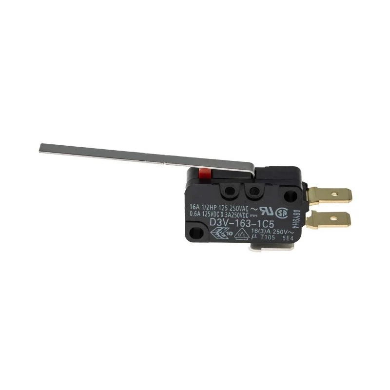 Omron Long Hinge Lever Microswitch, Tab Terminal, 16A, 250 V AC, SPDT, IP40 D3V-163-1C5