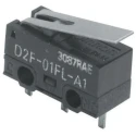 Omron Ultra Sub-Miniature Roller Lever Micro Switch, PCB Terminal, SPDT, 100mA, 30V DC, Snap-In Latch D2F-01L2