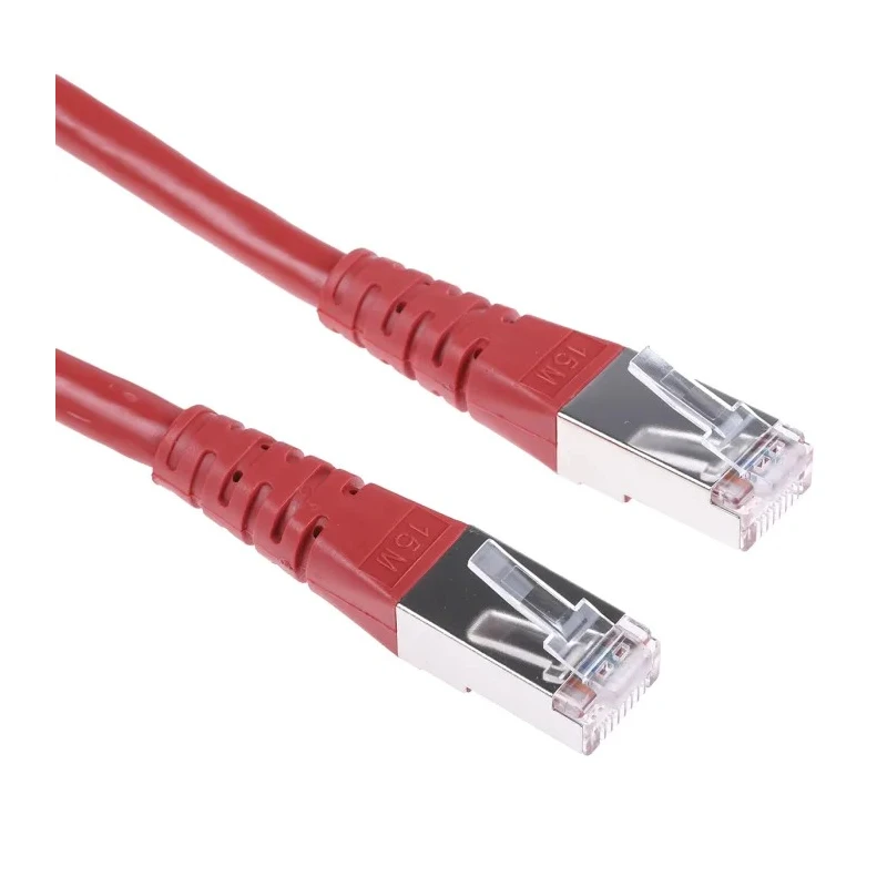 Roline Cat6 Ethernet Cable 8 Core, Red, 15 m Shielded Screened PVC Cat6 