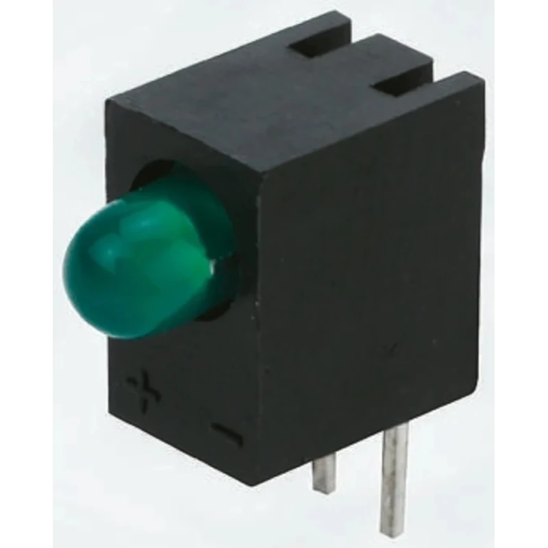 Kingbright Green Right Angle PCB LED Indicator 3 mm (T-1), 1 LED, 2.5 V L-710A8EW/1LGD