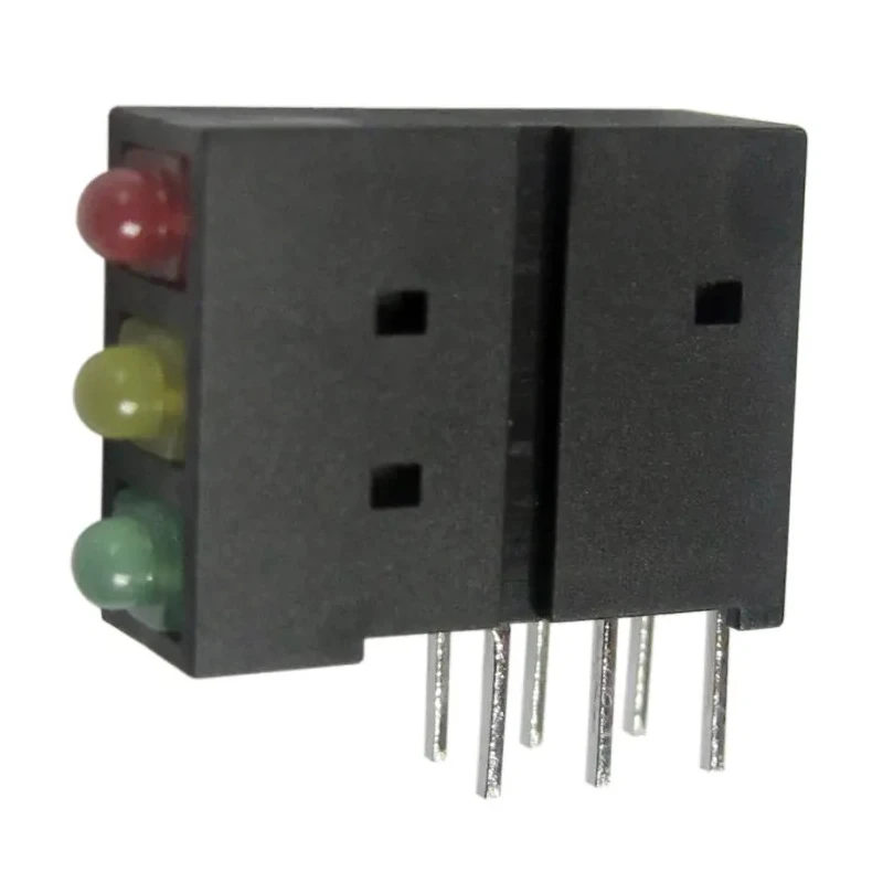 Kingbright Yellow Right Angle PCB LED Indicator 3 mm (T-1), 3 LEDs, 2.5 V, Diffused Lens L-4060XHA/1I1Y1GD