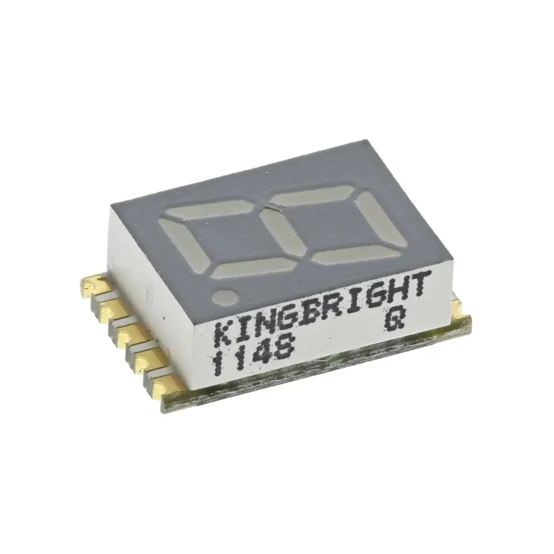 Kingbright 1 Digit 7 Segment LED Display Red 27mcd, Cathode Common, Surface Mount 7.6mm KCSC03-105