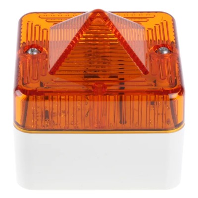 e2s Amber Xenon Flashing Surface Beacon 230V AC/DC, White Housing, IP66 