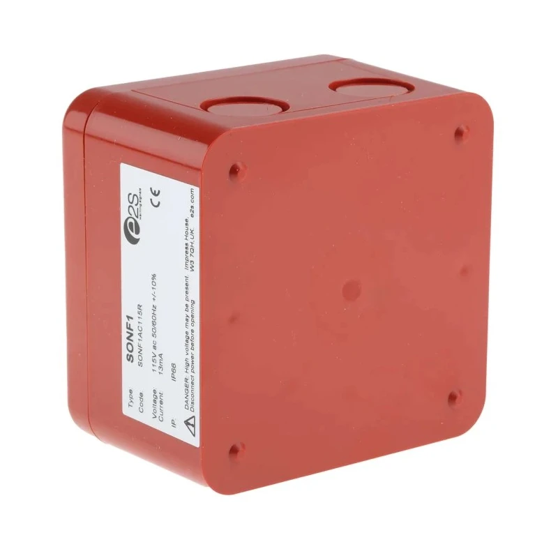 e2s Sonora Series Electronic Sounder Surface Mount, IP66, AC 115V, 10-Tone 100 dB @ 1m 