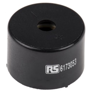 RS PRO 77 dB Through Hole Continuous Internal 20 mm Height x 30 mm Diameter Piezo Buzzer Component 3 V dc Min 24 V 617-3053