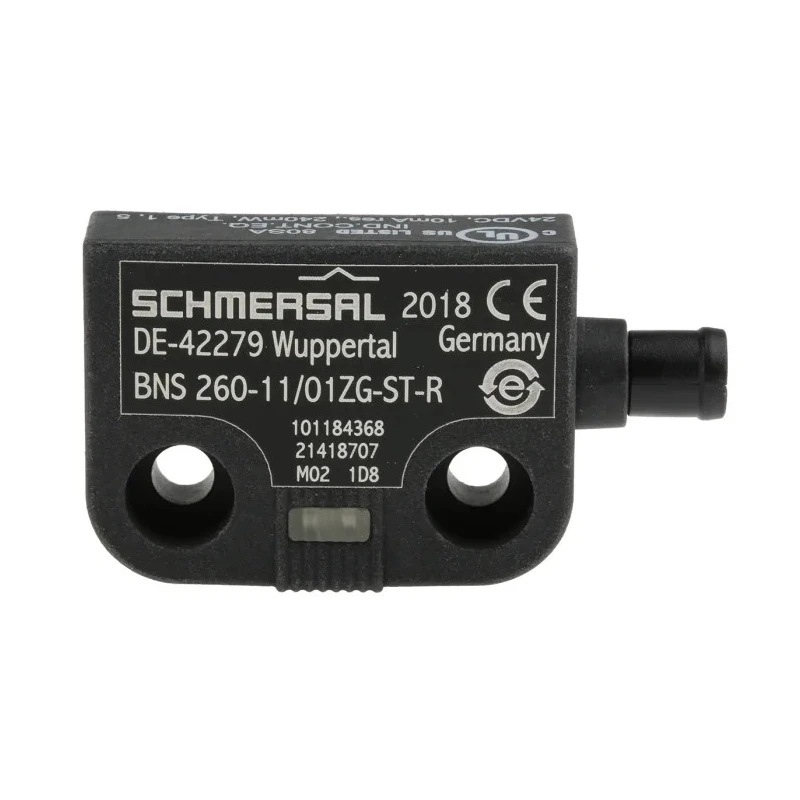 Schmersal Magnetic Non-Contact Safety Switch, Plastic Housing, 24V DC, NC, NO, M8, Rectangular Body BNS 260-11/01ZG-ST-R