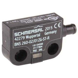 Schmersal Magnetic Non-Contact Safety Switch, Plastic Housing, 24V DC, 2 NC, M8 BNS 260-02/01ZG-ST-R