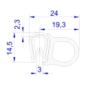 RS PRO Black Ethylene Propylene Diene Monomer Edge Protection Strip 20m 25mm Width 17.5mm Height 619-1590
