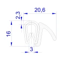RS PRO Black Polyvinyl Chloride Steel Edge Protection Strip 20 m 619-1607