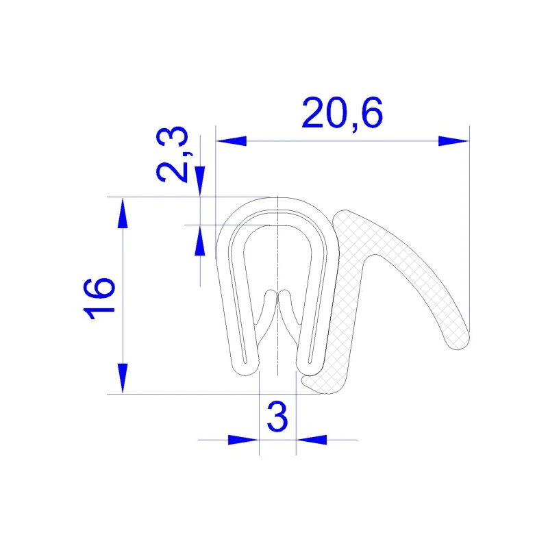 RS PRO Black Polyvinyl Chloride Steel Edge Protection Strip 20 m 619-1607