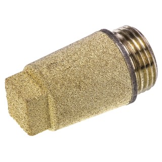 RS PRO 0670 Sintered Bronze Pneumatic Silencer 12 bar Tube-To-Tube, Plug-In, Push-in, BSPP and Metric Thread 619-2240