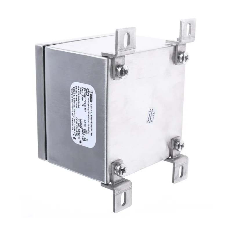 Craig & Derricott EMS Series Twist Release Emergency Stop Push Button Surface Mount 1 NC IP65 EMS/T/SS/NC69