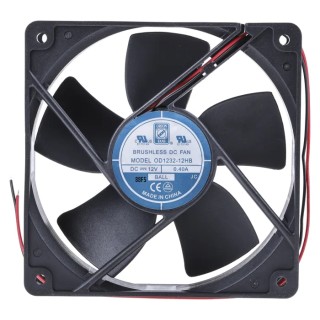 RS PRO Axial Fan 12V DC 203.9 m³/h Air Flow 1.44 W Power 600 mA Max Current IP44 Protection 120 mm Frame Size IP44