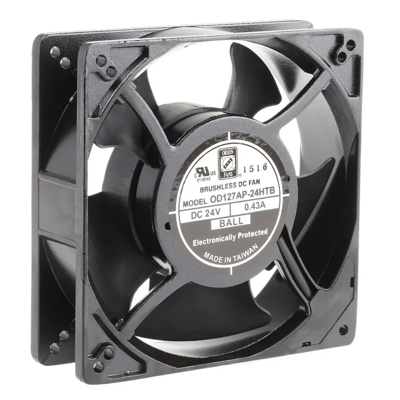 RS PRO DC Brushless Axial Fan 24V DC 5.52W 237.9 m³/h Air Flow 3000 RPM Ball Bearing Square Frame 127mm RS PRO 619-6646