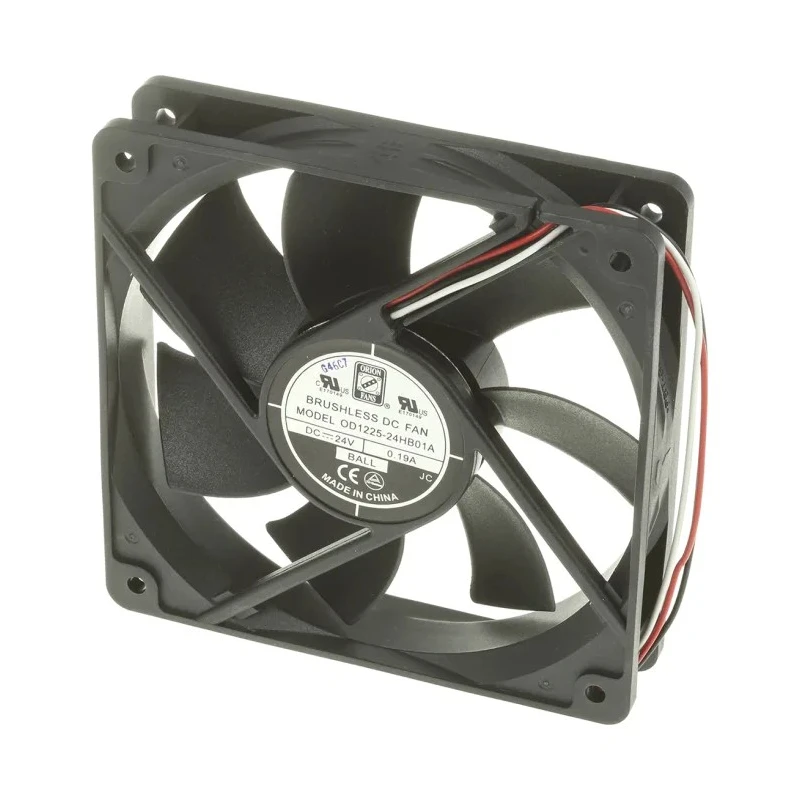 RS PRO Axial Fan 24V DC, 151.2 m³/h Airflow, 5W Power, 190mA Current, 120 x 120 x 25 mm Frame 619-6501
