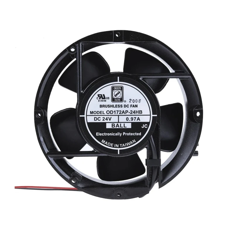 RS PRO Axial Fan 24V DC 399.3 m³/h Air Flow 23W Power 970 mA Current 172mm x 172mm x 51mm Ball Bearing Brushless 619-6680