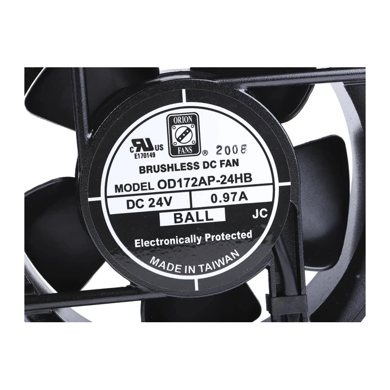 RS PRO Axial Fan 24V DC 399.3 m³/h Air Flow 23W Power 970 mA Current 172mm x 172mm x 51mm Ball Bearing Brushless 619-6680