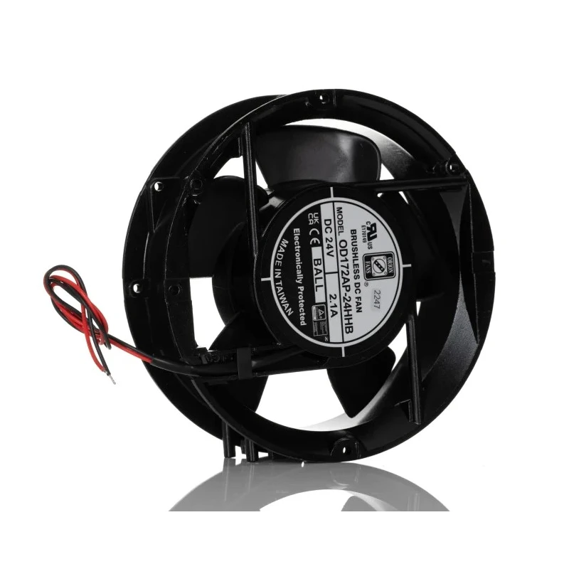 RS PRO Axial Fan 24V DC 510 m³/h Air Flow 50.4 W Power 2.1 A Current 172 mm Frame Size Model 619-6674