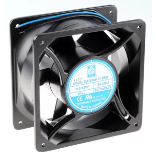 RS PRO AC Dual Ball Bearing Axial Fan 115V AC, 70W, 3200 RPM, 713.6 m³/h, IP44, 180mm × 180mm × 89mm IP44