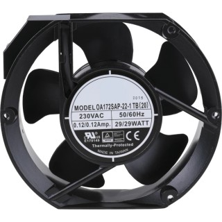 RS PRO AC Dual Bearing Axial Fan, 230V AC, 399.3 m³/h, 35 W, 150 mA Max Current, , 172 mm Frame, 150 mm Width, 51 mm IP44
