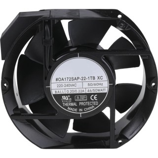RS PRO AC Dual Ball Bearing Axial Fan 230V AC 50W 220mA Max 509.7m³/h IP44 172mm Frame Size IP44