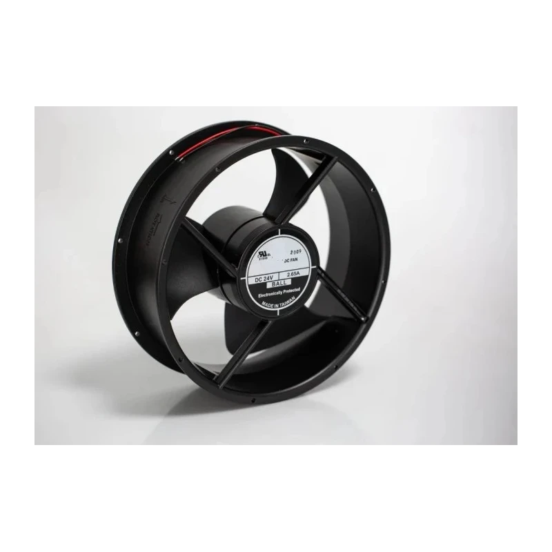 RS PRO DC Brushless Axial Fan 24V DC 64W 2.65A 1444.1 m³/h 254mm Frame Size Model 619-6753