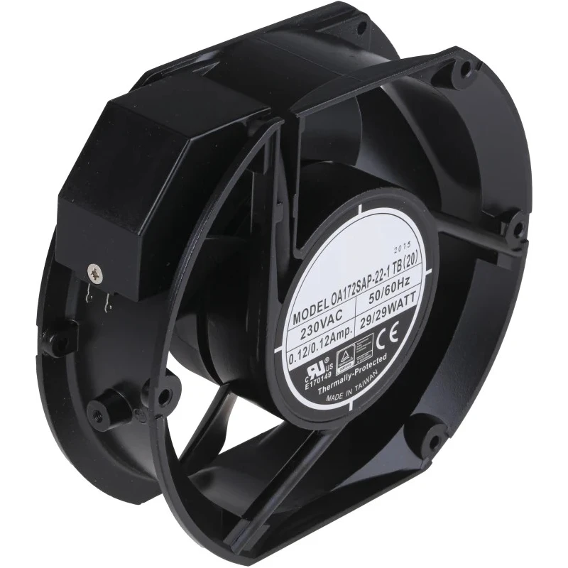 RS PRO AC Dual Bearing Axial Fan, 230V AC, 399.3 m³/h, 35 W, 150 mA Max Current, , 172 mm Frame, 150 mm Width, 51 mm IP44