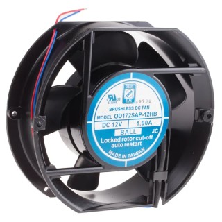 RS PRO DC Brushless Axial Fan, 12V DC, 390.8 m³/h Air Flow, 23 W, 1.9 A, 3200 RPM, Ball Bearing, Circular Frame 619-6696