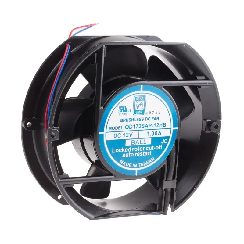 RS PRO DC Brushless Axial Fan, 12V DC, 390.8 m³/h Air Flow, 23 W, 1.9 A, 3200 RPM, Ball Bearing, Circular Frame 619-6696