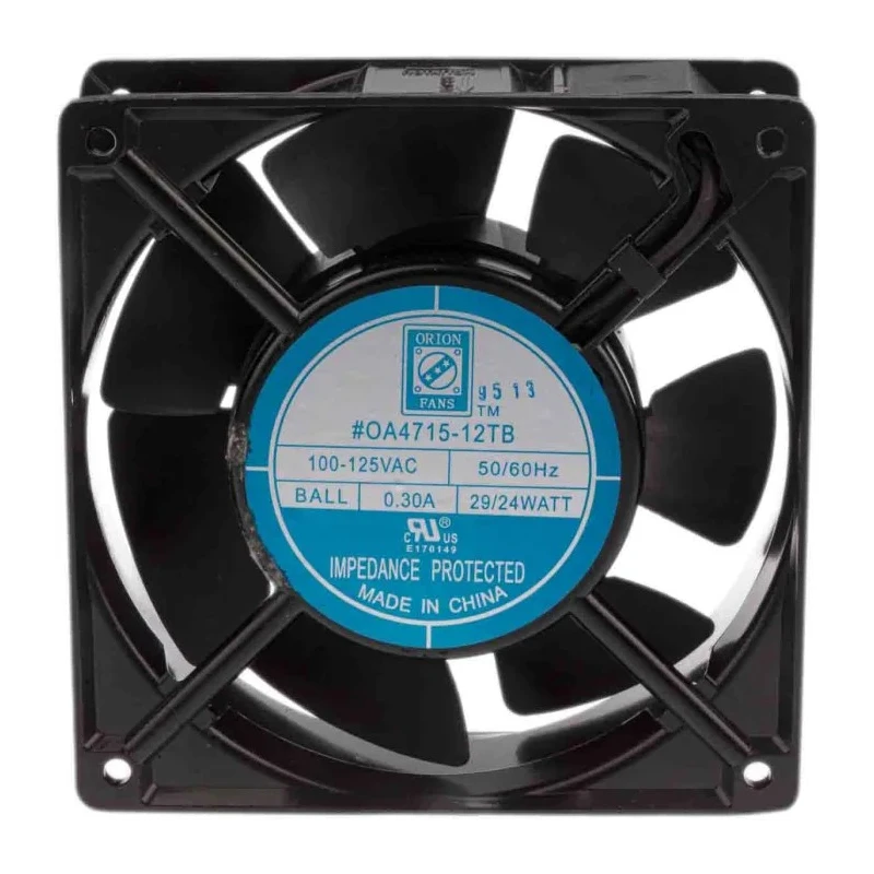 RS PRO AC Dual Ball Bearing Axial Fan, 115V AC, 24 W, 3000 RPM, 186.9 m³/h Airflow, IP44, 120 mm Frame Size IP44