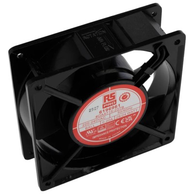 RS PRO AC Dual Ball Bearing Axial Fan 230V AC 24W 186.9 m³/h 3000 RPM IP44 120x120x38 mm IP44
